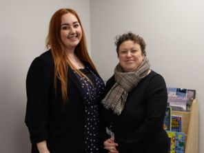 Cllr Victoria Cusworth (right) stood next to Laura Shorebe (left).