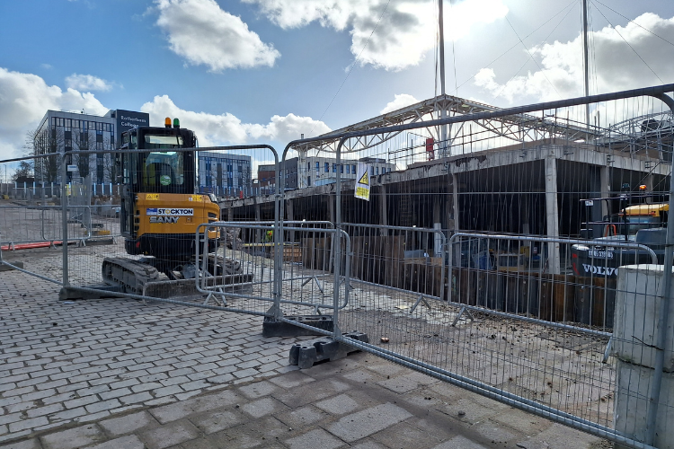 Construction work at Rotherham Markets