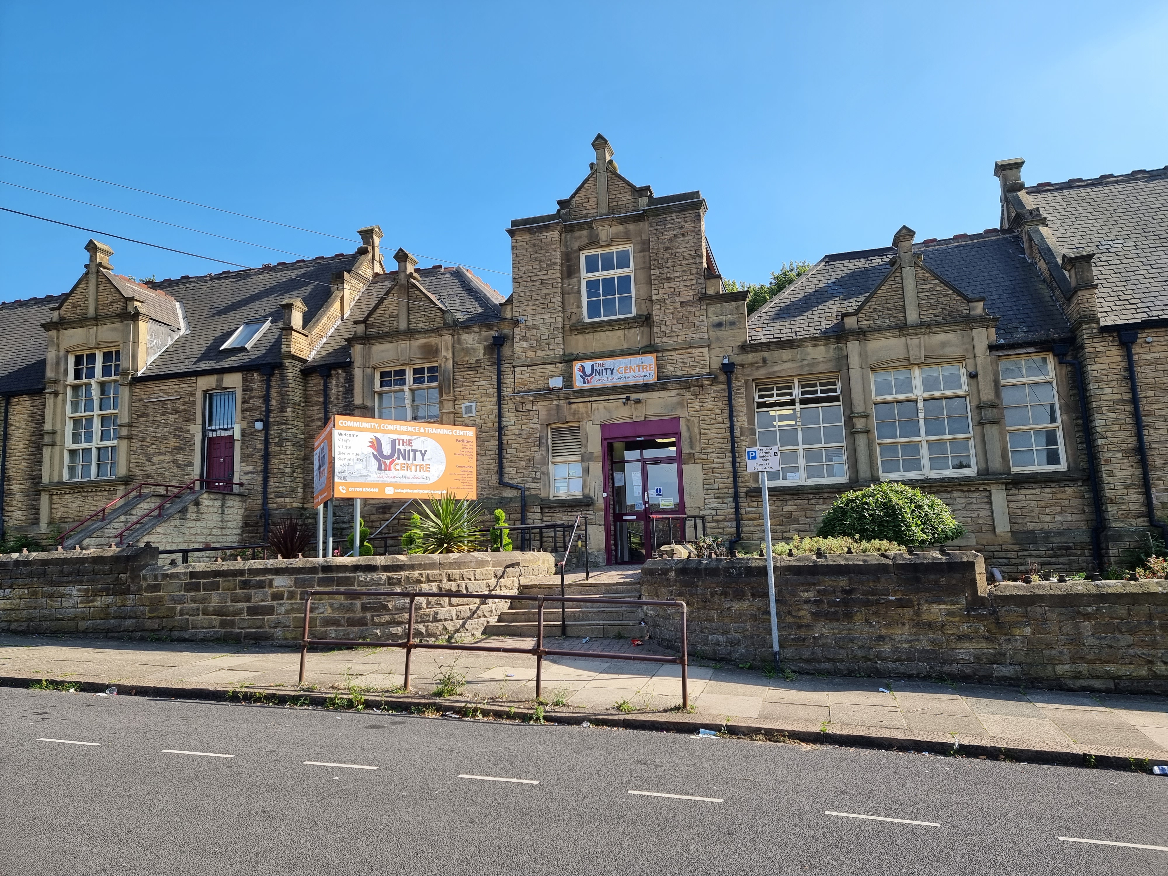 The Unity Centre building pictured from the main road.